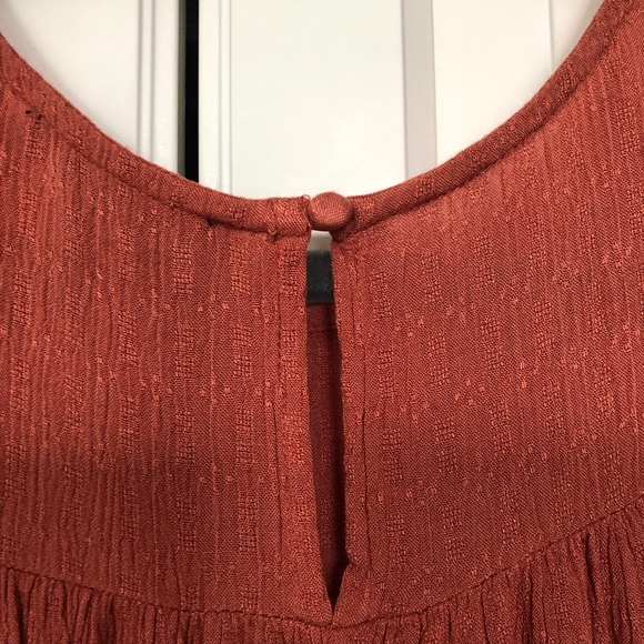 American Eagle Burnt Orange Ruffled Shirt - Picture 5 of 5